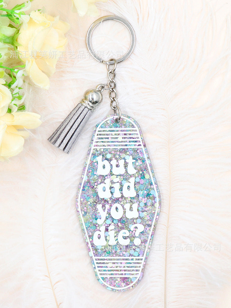 Wholesale Car Room Card Acrylic UV Printing Laser Cutting Keychains
